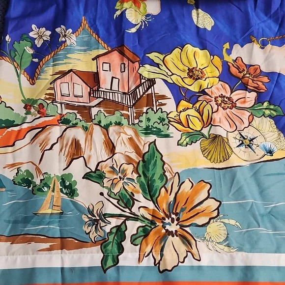 ANTONIO MELANI Evie Cotton A-line Maxi Skirt: Ocean Print: Size-6 - Picture 14 of 16